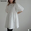 【TIME SALE】SC/M/Lサイズ [2024SS COLLECTION][MEISM by Re:EDIT][低身長サイズ有]バックリボンパフスリーブジャガ…