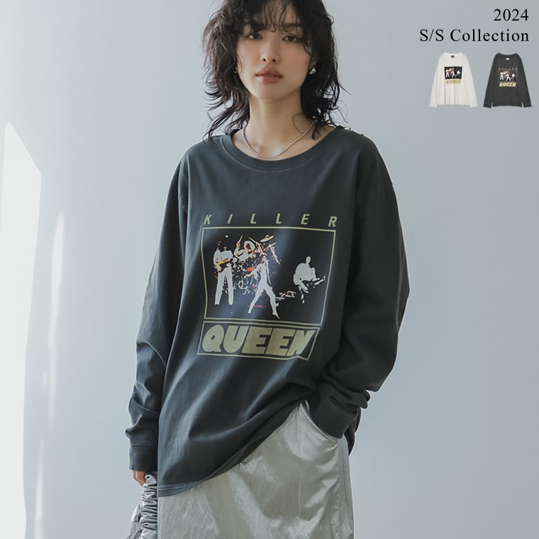 ホワイト 白色 グレー 灰色 チャコールグレー Mサイズ Lサイズ バンドT ロックT トップス Tシャツ カットソー 長袖 ロンT ロゴTシャツ レイヤード オーバーサイズ ビッグシルエット ゆったり QUEEN コットン100％ 綿100％ ヴィンテージライク 古着ライク 2024 SS COLLECTION 2024春夏先行受注会 展示会 2024春夏 2024S/S 2024SSトレンド要素をモードに着られるバンドTが新登場M/L ]オーバーサイズピグメントバンドロックロンTバンドT ロックT トップス Tシャツ カットソー 長袖 ロンT ロゴTシャツ レイヤード オーバーサイズ ビッグシルエット ゆったり QUEEN コットン100％ 綿100％ ヴィンテージライク 古着ライク 2024 SS COLLECTION 2024春夏先行受注会 展示会 2024春夏 2024S/S 2024SS＞コーディネートチェック＞コーディネートチェック＞コーディネートチェック＞コーディネートチェック＞コーディネートチェック＞コーディネートチェックCOORDINATEこのコーデをCHECKこのコーデをCHECKこのコーデをCHECKこのコーデをCHECKこのコーデをCHECKこのコーデをCHECK商品説明トレンド要素をモードに着られるバンドTが新登場大人女性が着やすいデザインにこだわったロックTが登場。コットン100％の生地に、ピグメント染めをしたヴィンテージライクな風合いに仕上げました。ゆったりとしたパンツや、デニム、スカートと相性抜群。他にもオールインワンやジャンパ—スカートのインナーにもぴったりです。リエディらしい大人フェミニンなアイテムと合わせた、甘辛MIXのスタイリングもおすすめ。トレンドの要素をモードに落とし込んだ、こだわりのロンTです。素材・着用感本体：風合い豊かなピグメント加工を施したコットン100％生地リブ部分：ハリのあるコットンブレンド素材※ピグメント加工とは、水に解けない特殊な顔料を使って生地を染色させる技法です。ご使用を重ねるたびにヴィンテージライクな風合いに仕上がります。