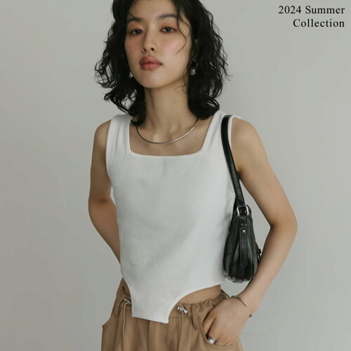 [2024 SUMMER COLLECTION]ストレッチリブハイレグタンクトップ[返品交換不可]