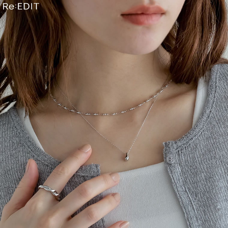 Rakuten - フリーサイズ ドロップモチーフ付き2連ネックレス[返品交換不可] レディース アクセサリー ネックレス 2連ネックレス ドロップモチーフ ニュアンス 2重 重ね付け シルバー ゴールド オケージョン セレモニー フォーマル 参観日 ハレの日 返品交換不可 [mb]