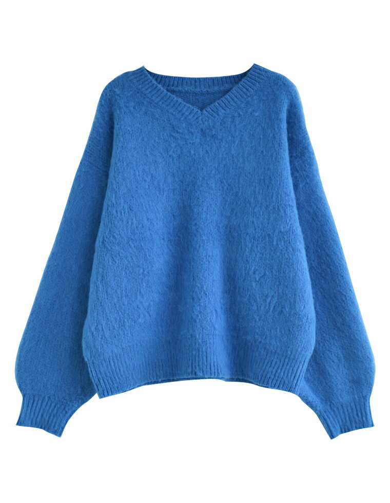 モヘアライクVネックニットトップス
