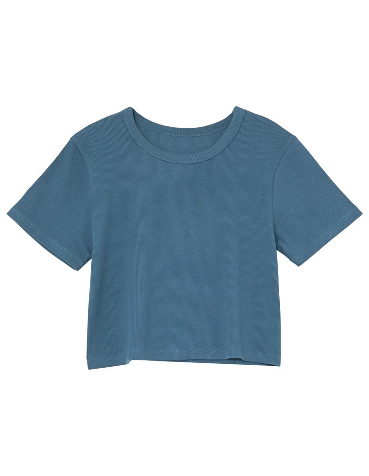テレコリブクロップド半袖Ｔシャツ