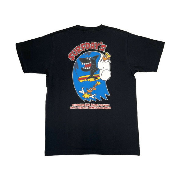 サーフデイズ tシャツ メンズ 半袖 2022新作 バックプリント シャーク ウェーブ 全3色 メンズM-XL 送料無料