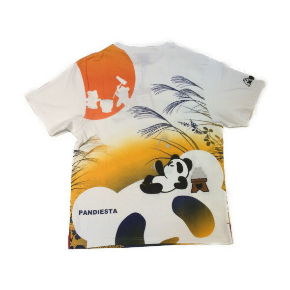 パンディエスタ tシャツ 半袖 メンズ 全1色 メンズサイズM-XXL 十五夜パンダ 刺繍