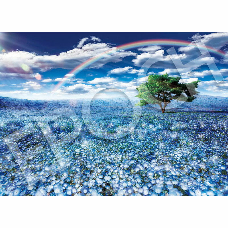 Rakuten - 【新品】ジグソーパズル ネモフィラと幸運の虹 500ピース(38x53cm)【宅配便】