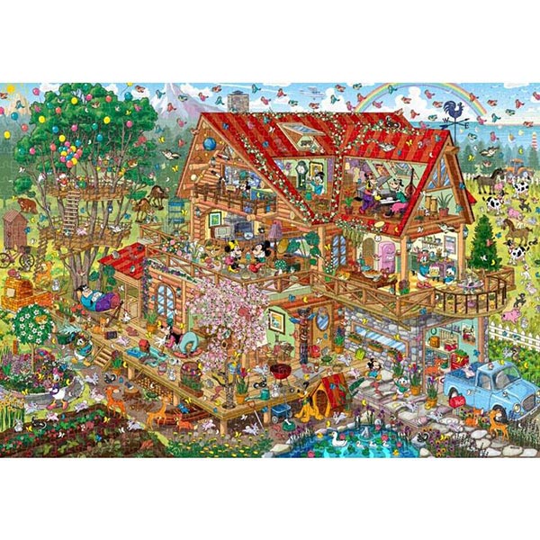 Rakuten - 【新品】ジグソーパズル ディズニー にぎやかなログハウス(ミッキー＆フレンズ) 1000ピース(51x73.5cm)【宅配便】
