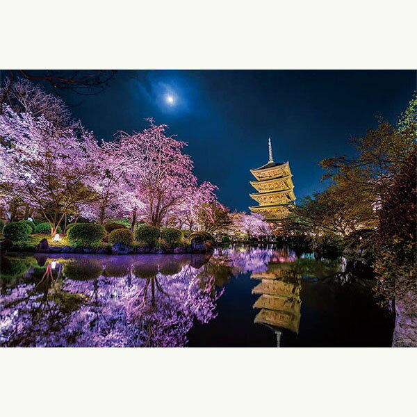 【新品】ジグソーパズル KAGAYA 月夜に咲く(京都)【光る】1000ピース(50x75cm)【宅配便】