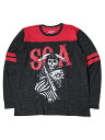 【インポート】Sons of Anarchy ロンT ロングスリーブ フットボールシャツ 海外ドラマ グレー/レッド LONG SLEEVE T-SHIRTS gray/red