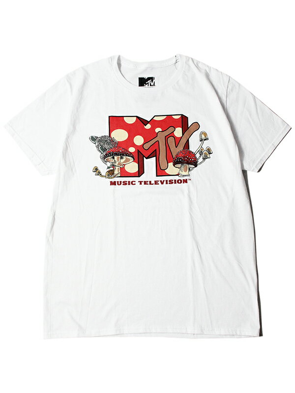 【インポート】 MTV MUSHROOM LOGO SHORT SLEEVE TEE SHIRTS white エムティービー ロゴ 半袖 Tシャツ ホワイト