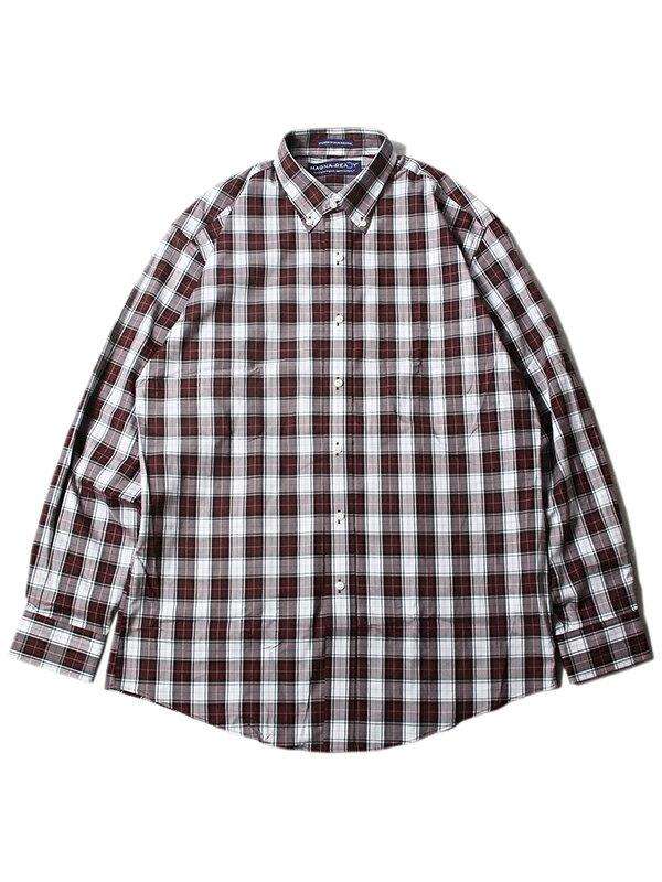 yC|[gzMAGNA READY L/S CHECK SHIRT white/maroon }Oi fB[ OX[u `FbN Vc  }Olbg {^ zCg }[