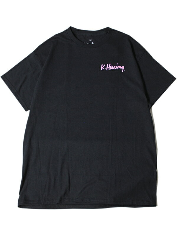 【インポート】KEITH HARING SHORT SLEEVE TEE SHIRTS black/pink キース・ヘリング ショートスリーブ Tシャツ ブラック/ピンク