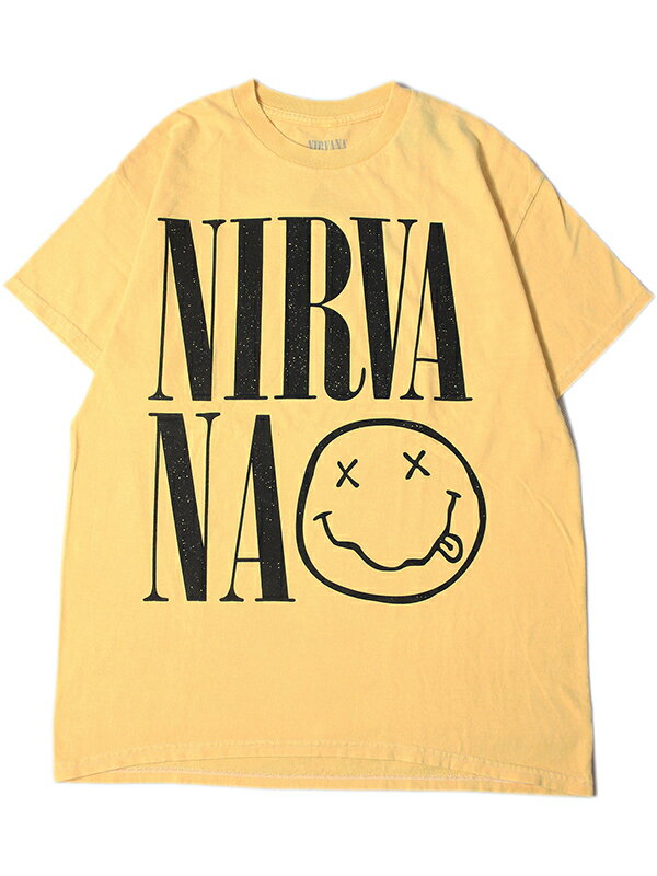 【インポート】NIRVANA SHORT SLEEVE TEE yellow ニルヴァーナ ワンポイント ショートスリーブ Tシャツ イエロー