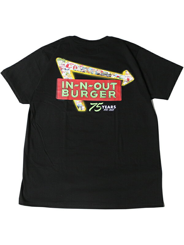 【インポート】IN-N-OUT BURGER 2024 75th ANNIVERSARY SHORT SLEEVE TEE black インアウト バーガー 75周年 半袖 Tシャツ ブラック(4)