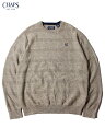 【インポート】 CHAPS CREW NECK TWIST COTTON SWEATER khaki チャップス ボーダー コットン セーター ベージュ カーキ