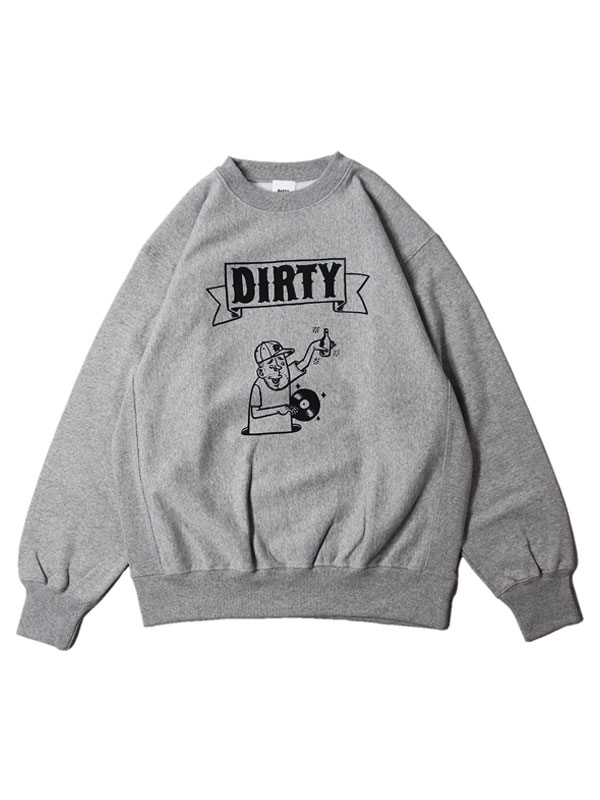 Dirty ESOW LOGO CREW NECK SWEAT gray ダーティ エソウ ロゴ クルーネック スウェット グレー