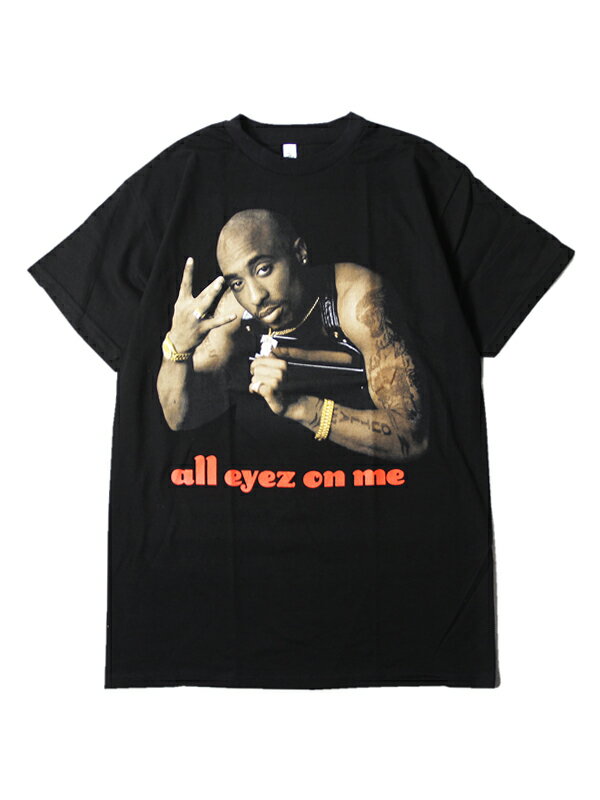  2PAC "ALL EYEZ ON ME" PHOTO SHORT SLEEVE TEE SHIRTS black トゥーパック オールアイズ オン ミー フォト 半袖Tシャツ ブラック Threads on demand