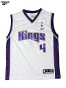 キッズサイズ【デッドストック】Reebok NBA KINGS KIDS BASKET BALL SHIRTS white/purple リーボック キングス キッズ バスケットボール シャツ ホワイト パープル