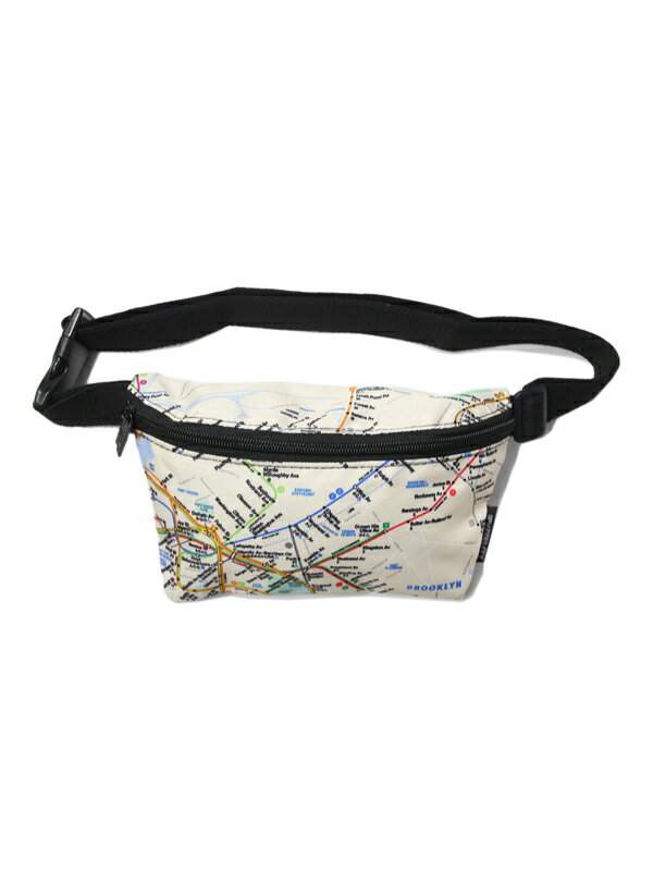 【インポート】NYC SUBWAY MAP BROOKLYN FANNY PACK beige ブルックリン サブウェイ マップ ファニー パック ウエスト バッグ ベージュ