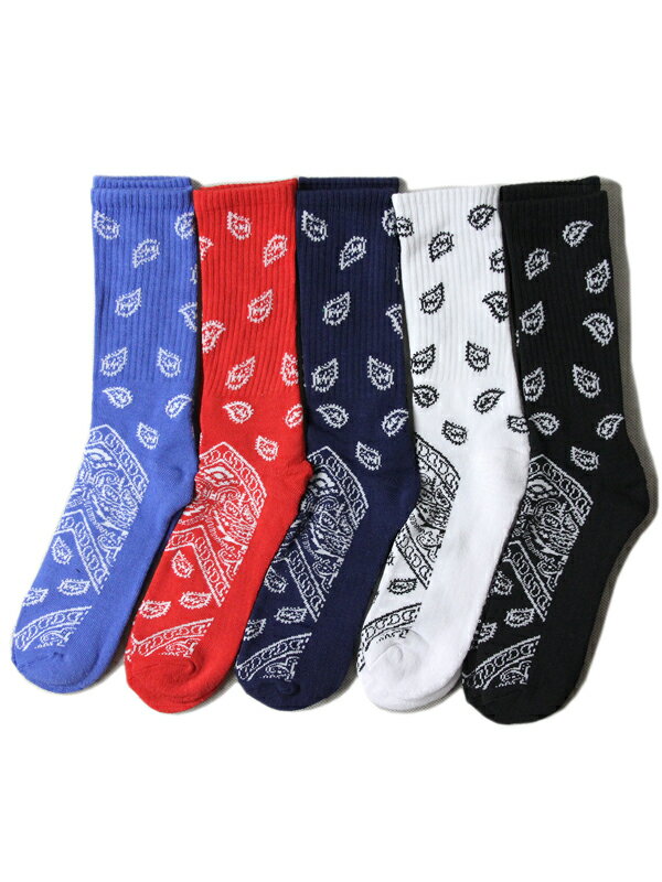 y[֑Ή 1_܂ŁzyC|[gzMad Toro Unisex Paisley Bandana Graphic Crew Socks yCY[ o_i nC\bNX C