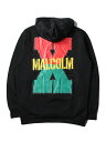 【インポート】MALCOM X x REASON CLOTHING Pullover Hoodie black マルコムx プルオーバーフーディー バックプリント ブラック