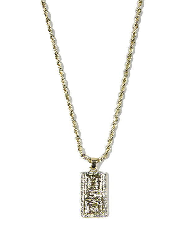 楽天game clothingメール便対応【US買い付け品】GOLD ROPE CHAIN NECKLACE DOLLAR TOP メッキ ゴールド ネックレス チェーン ドル トップ