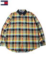 【インポート】TOMMY HILFIGER ONE POINT LOGO LONG SLEEVE CHECK SHIRTS naby multi トミーフィルフィガー ワンポイント ロゴ 長袖 シャツ ネイビー マルチ チェック柄