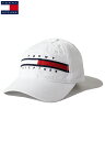 【US買い付け正規品】TOMMY HILFIGER TOMMY HILFIGER&FLAG LOGO COTTON CAP white トミーフィルフィガー ロゴ&フラッグ コットン キャップ ホワイト