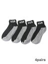 【インポート】USA ショートソックス 靴下 4足組 パイル ブラック スポーツソックス 4PAIR SHORTSOCKS SOX black/gray