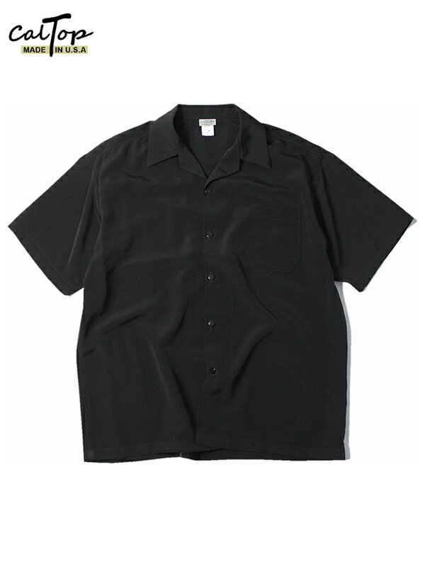 yC|[gzCal Top OPEN COLLAR SHORT SLEEVE SHIRTS black Lgbv I[vJ[ Vc  ubN