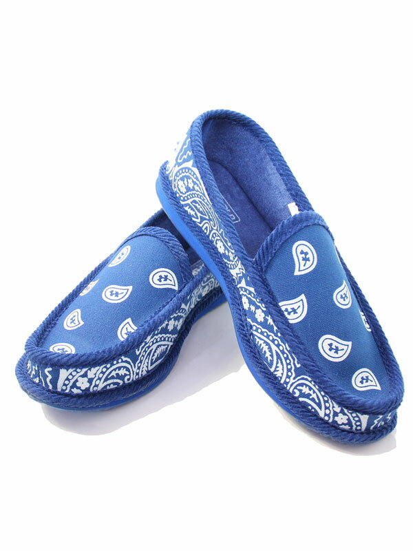 【USインポート】TROOPER AMERICA BANDANNA SLIPPERS HOUSE SHOES royal blue トゥルーパー アメリカ ハウスシューズ ペイズリー バンダナ柄 ロイヤルブルー 青 ルームシューズ トゥルーパーアメリカ