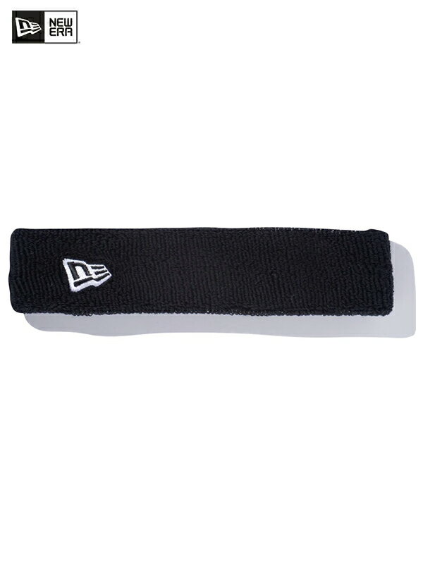 メール便対応1点まで【正規取扱店】NEW ERA HEADBAND black / white ニューエラ ヘッドバンド フラッグロゴ ブラック ホワイト