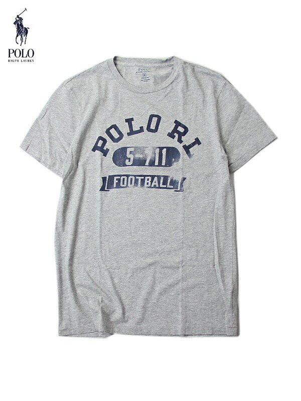 【US買い付け正規品】POLO Ralph Lauren CUSTOM-FIT FOOTBALL TEE gray ポロ ラルフローレン カスタムフィット フットボール Tシャツ グレー