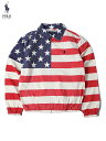 【USモデル正規品】POLO Ralph Lauren USA FLAG SWING TOP WIND BREAKER JACKET usa flag ポロ ラルフローレン 星条旗柄 コットン スイングトップ ウインドブレーカー ジャケット レッド ホワイト