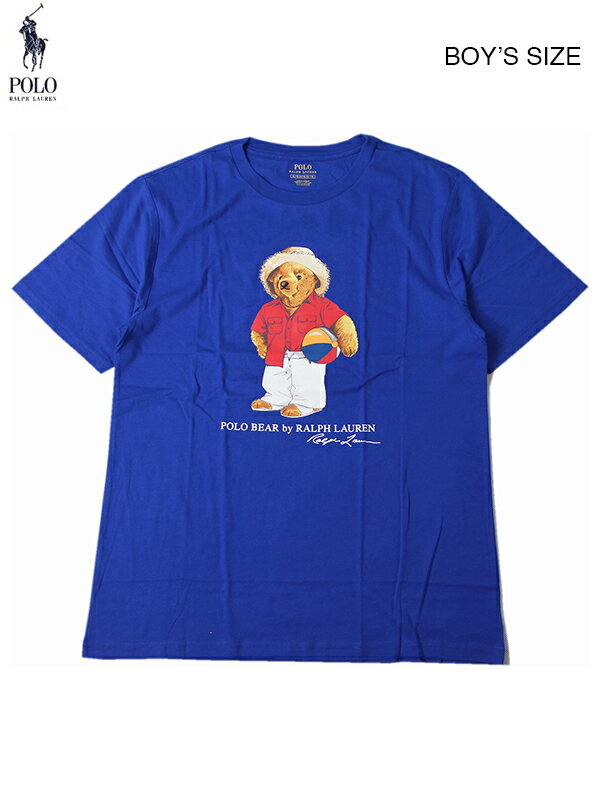 送料無料【ボーイズサイズ】 POLO Ralph Lauren ポロ ラルフローレン キャプテン ベアー 半袖 Tシャツ ブルー BOYS BEACH BALL BEAR CREWNECK S/S Tee blue