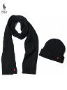 ポロ ラルフローレン マフラー 【USモデル】POLO Ralph Lauren KNITCAP SCARF GIFT 2PIECE SET black ポロ ラルフローレン マフラー ニットキャップ ギフト セット ブラック