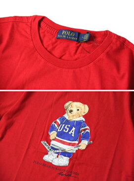 【インポート】POLO Ralph Lauren HOCKEY BEAR S/S Tee red ポロ ラルフローレン ベアー Tシャツ レッド