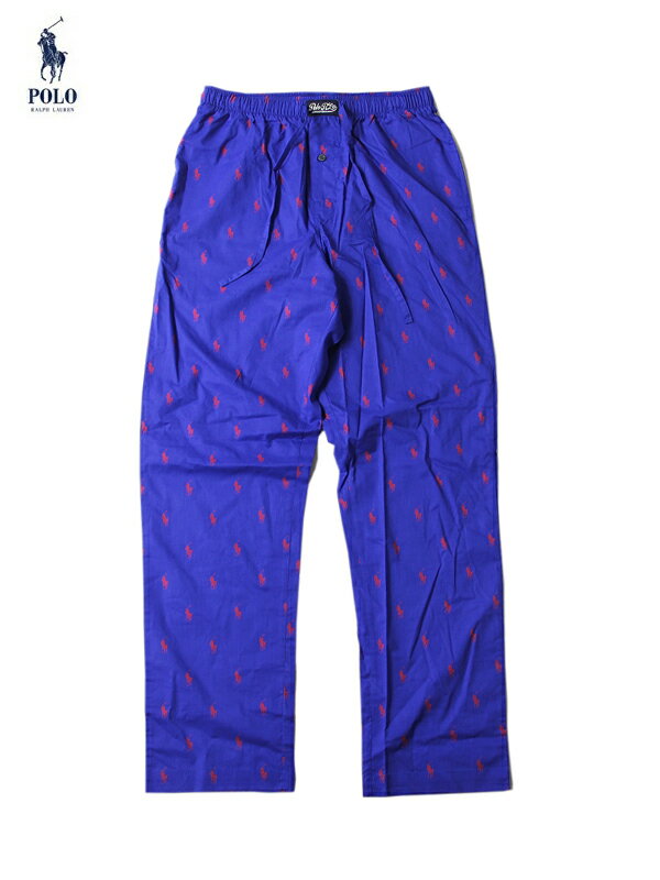 【インポート正規品】POLO Ralph Lauren PONY MONOGRAM PAJAMA PANTS royal/red ポロ ラルフローレン パジャマ ルーム パンツ モノグラム ロイヤル レッド