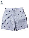 【US買い付け正規品】POLO Ralph Lauren STRIPE MONOGRAM SHORTS 　white/blue ポロ ラルフローレン ストライプ ショーツ ショートパンツ