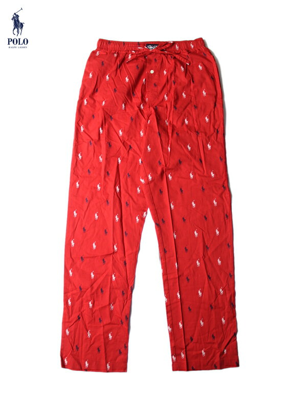 【インポート正規品】POLO Ralph Lauren PONY MONOGRAM PAJAMA PANTS red/navy/white ポロ ラルフローレン パジャマ ルーム パンツ モノグラム レッド