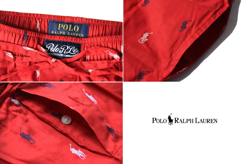 【インポート正規品】POLO Ralph Lauren PONY MONOGRAM PAJAMA PANTS red/navy/white ポロ ラルフローレン パジャマ ルーム パンツ モノグラム レッド