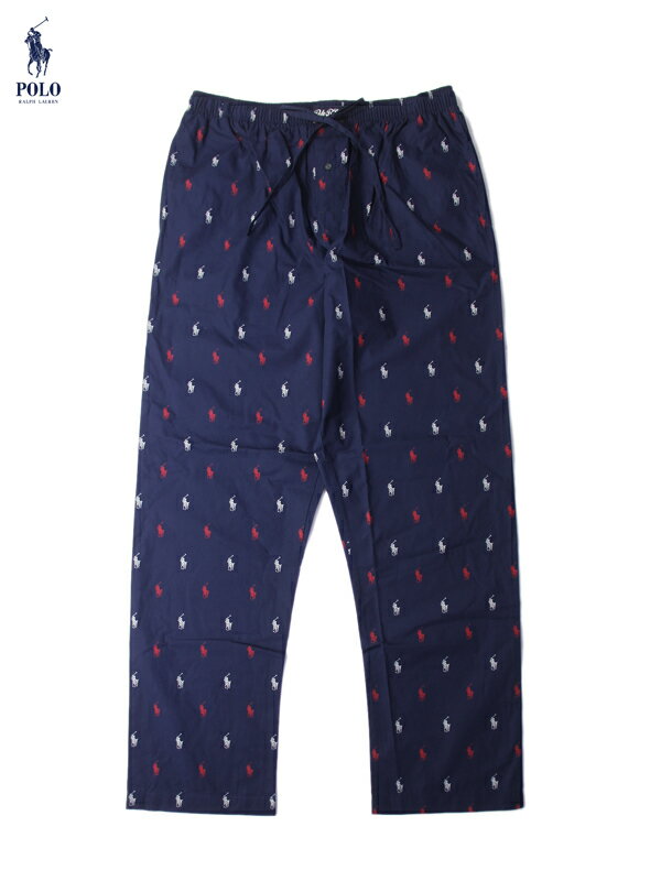 【インポート正規品】POLO Ralph Lauren PONY MONOGRAM PAJAMA PANTS navy/white/red ポロ ラルフローレン パジャマ ルーム パンツ モノグラム ネイビー