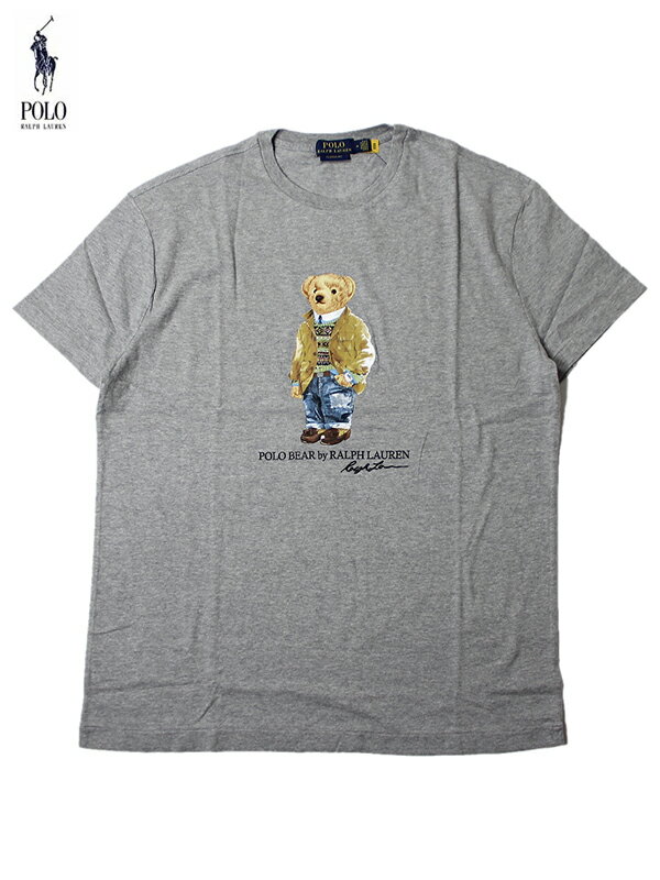 送料無料【インポート】POLO Ralph Lauren HUNTING JACKET BEAR S/S Tee gray ポロ ラルフローレン ベアー Tシャツ グレー