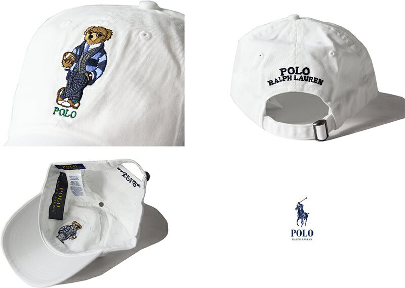 送料無料【インポート正規品】POLO Ralph Lauren FOOT BALL BEAR COTTON CAP white ポロ ラルフローレン フッドボールベアー コットンキャップ ホワイト