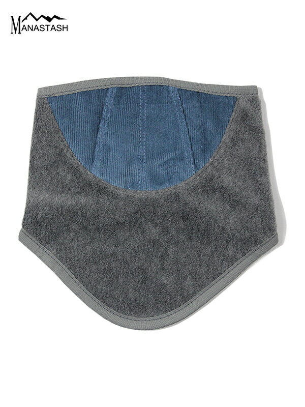 【メール便対応 1点まで】MANASTASH FLEECE CODUROY NECK WARMER MASK gray マナスタッシュ フリース コーデュロイ ネックウォーマー マスク グレー 1