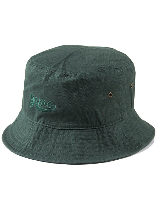 game clothing ORIGINAL "BASEBALL" LOGO COTTON BUCKET HAT dark green/green ゲームクロージング ベースボール ロゴ コットン バケット ハット ダーク グリーン