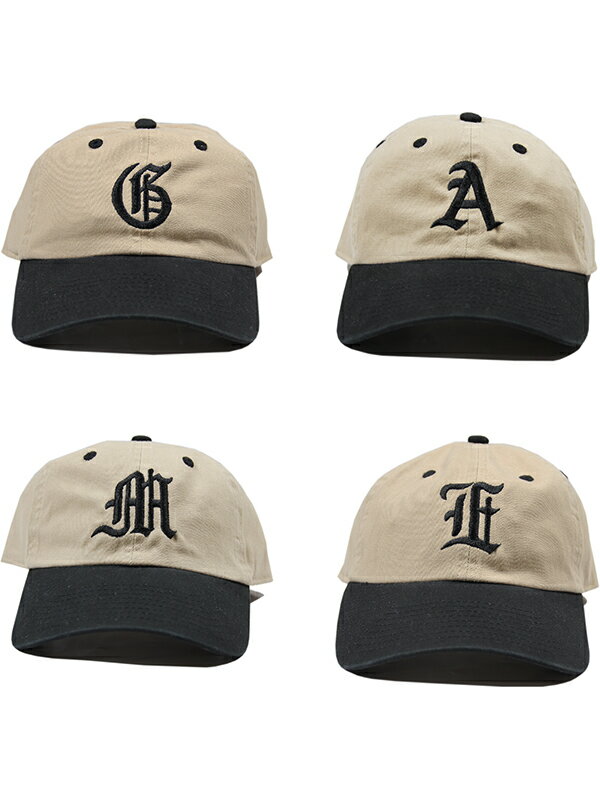 game clothing OLD ENGLISH G A M E LOGO STRAP BACK 6PANEL COTTON CAP khaki/black ゲームクロージング オリジナル ストラップバック コットン キャップ カーキ ブラック