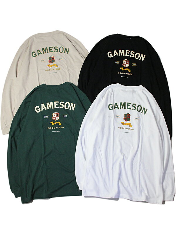 GAMESON game clothing ORIGINAL LONG SLEEVE TEE SHIRTS white/black/ivy green/sand beige ゲームクロージング ロングスリーブ Tシャツ ロンTEE 長袖 ホワイト/ブラック/グリーン/サンド ベ…