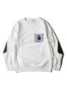 BEAR POCKET CREWNECK SWEAT white bluestripe pocket xA[ |Pbg N[lbN XEFbg zCg u[XgCv |Pbg