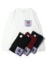 BEAR POCKET LONG SLEEVE L/S Tee Shirt stripe white/blackburgundy/navy ベアー ロンT ロングスリーブポケットTシャツ 長袖 クマ ホワイト/ブラック/バーガンディー/ネイビー