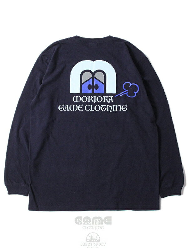 JAZZY SPORT MORIOKA ~ game clothing COLLABORATION LONG SLEEVE TEE SHIRTS navy WW[X|[gxQ[N[WO R{ OX[u TVc lCr[